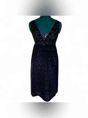 kenzie Black Floral Lace V-Neck Midi Dress